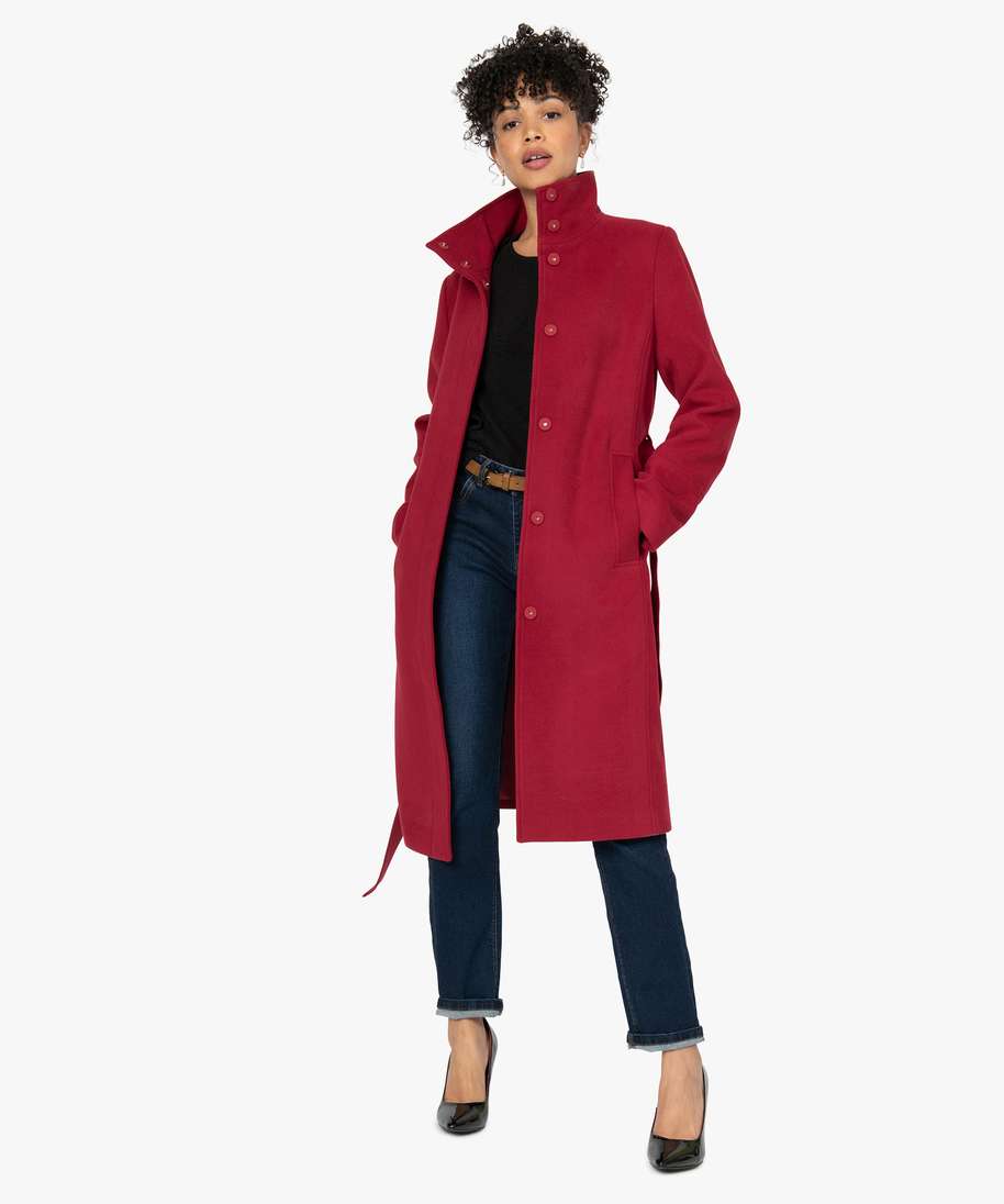 manteau femme col droit