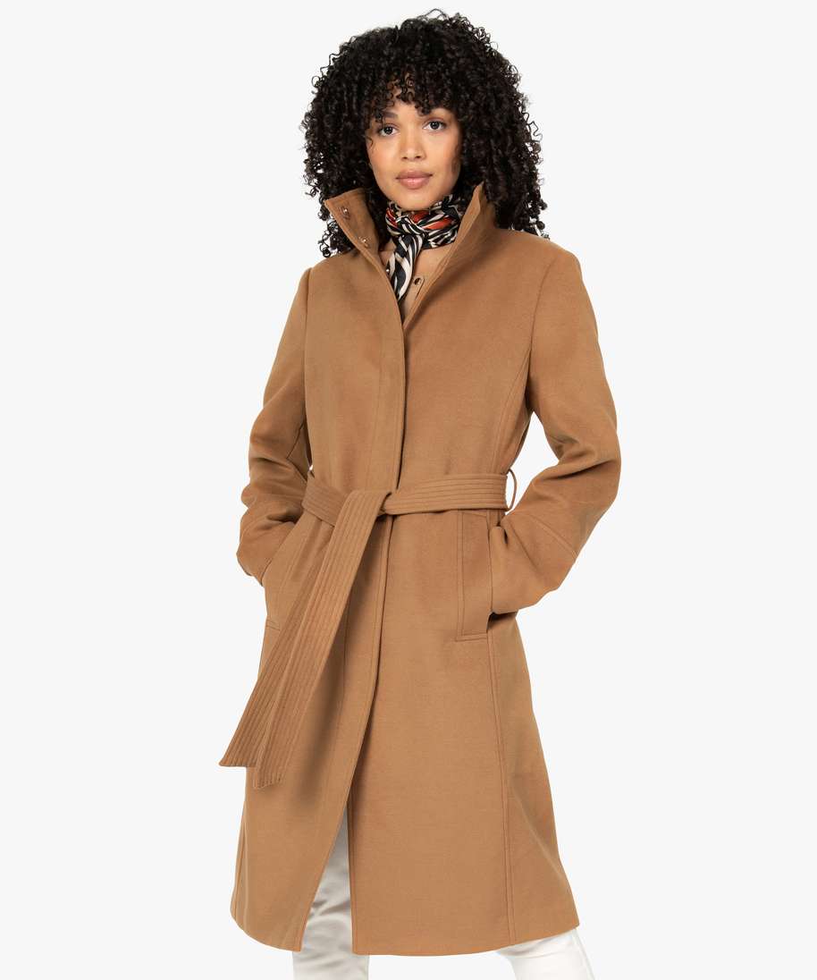 manteau femme col droit