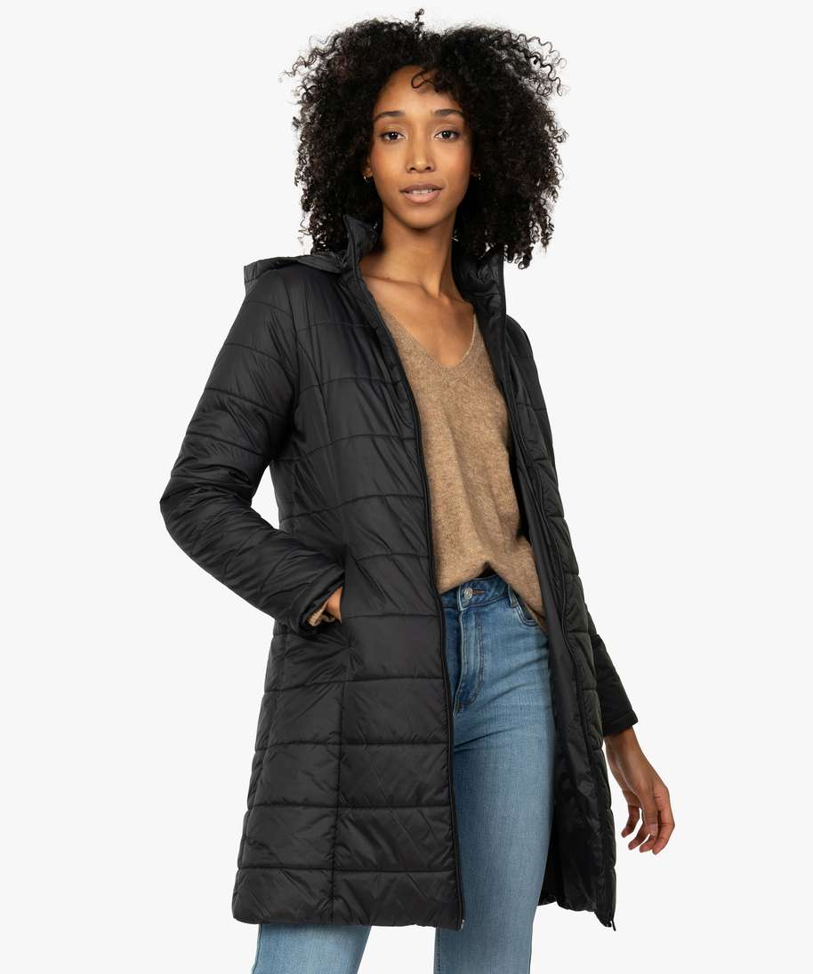 manteau femme matelassé noir