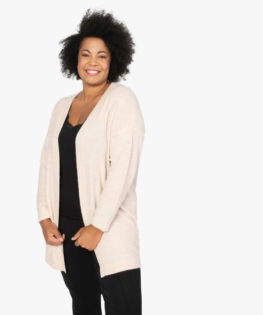 gilet long brodé femme