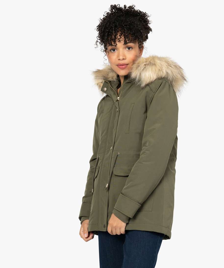 Parka femme vert kaki sales