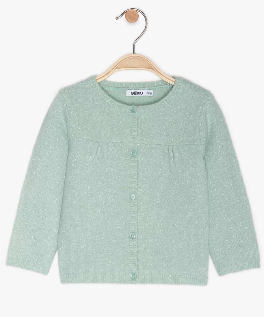 Gemo Vetements Fille Gilet Bebe Fille Boutonne En Tricot Paillete Vert Bebe Gemo Gemo Vetements Fille Gilet Bebe Fille Boutonne En Tricot Paillete Vert Bebe Gemo