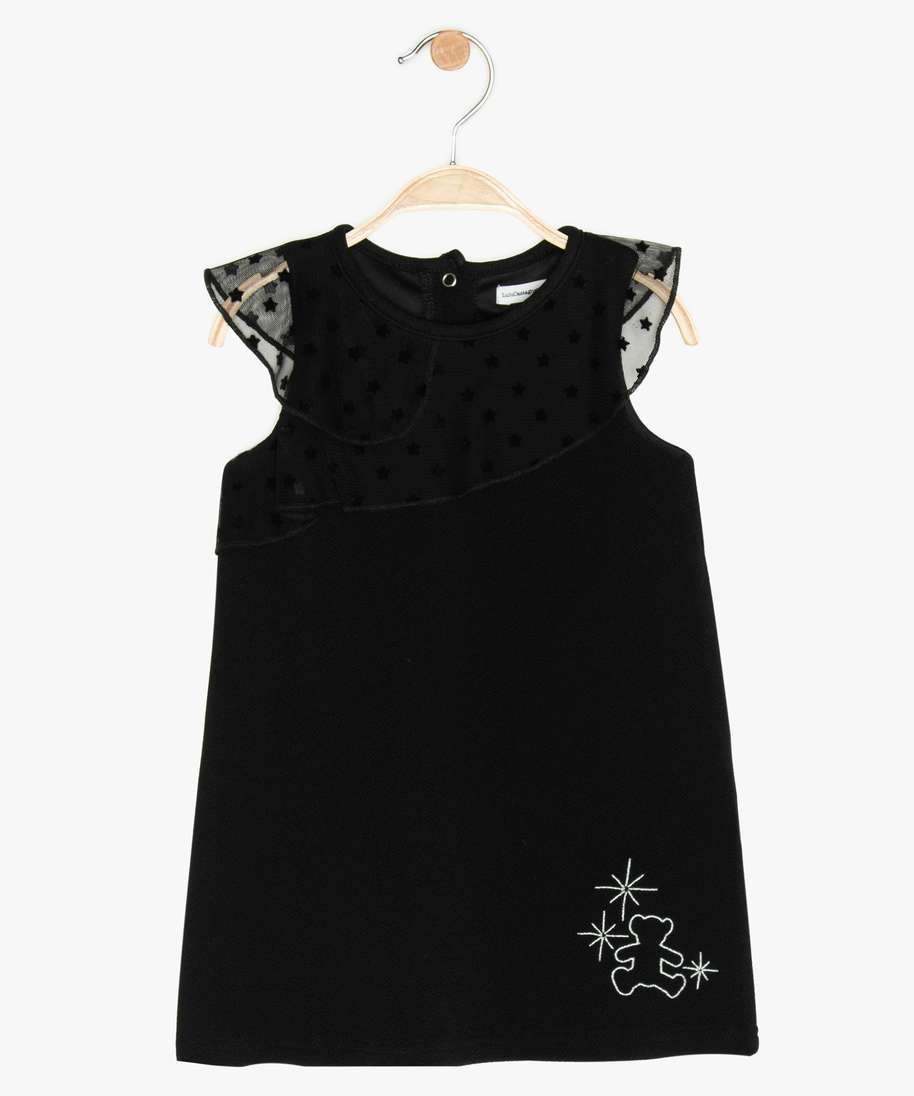 robe bebe fille avec volant en tulle lulu castagnette noir robes