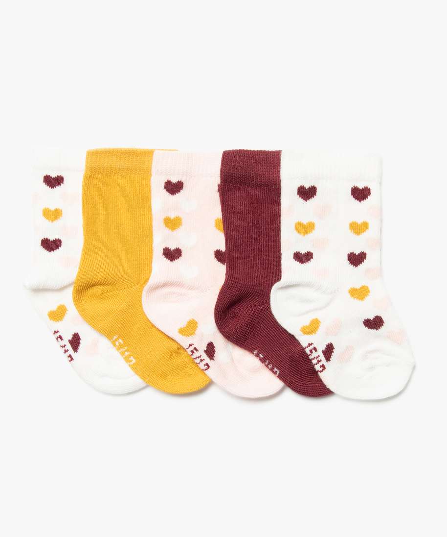 Gemo Vetements Fille Chaussettes Bebe Fille Modeles Varies Lot De 5 Rose Chaussettes Bebe Gemo