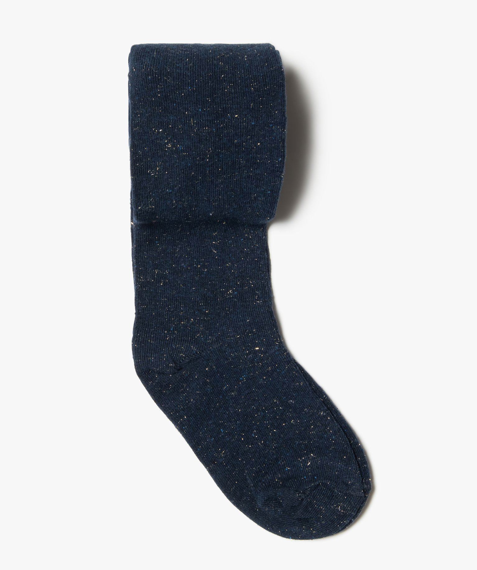 collants chauds unis et pailletes fille navy collants