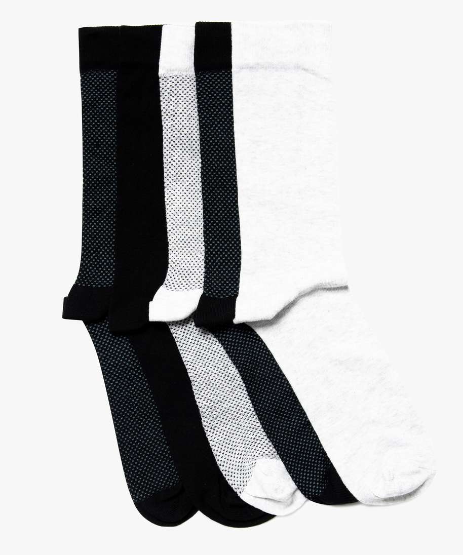 chaussettes homme tige haute assorties (lot de 5) noir