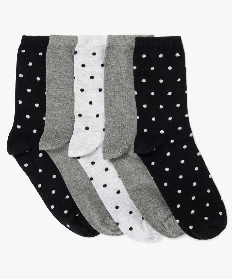 chaussettes femme a motifs pois (lot de 5) noir chaussettes femme