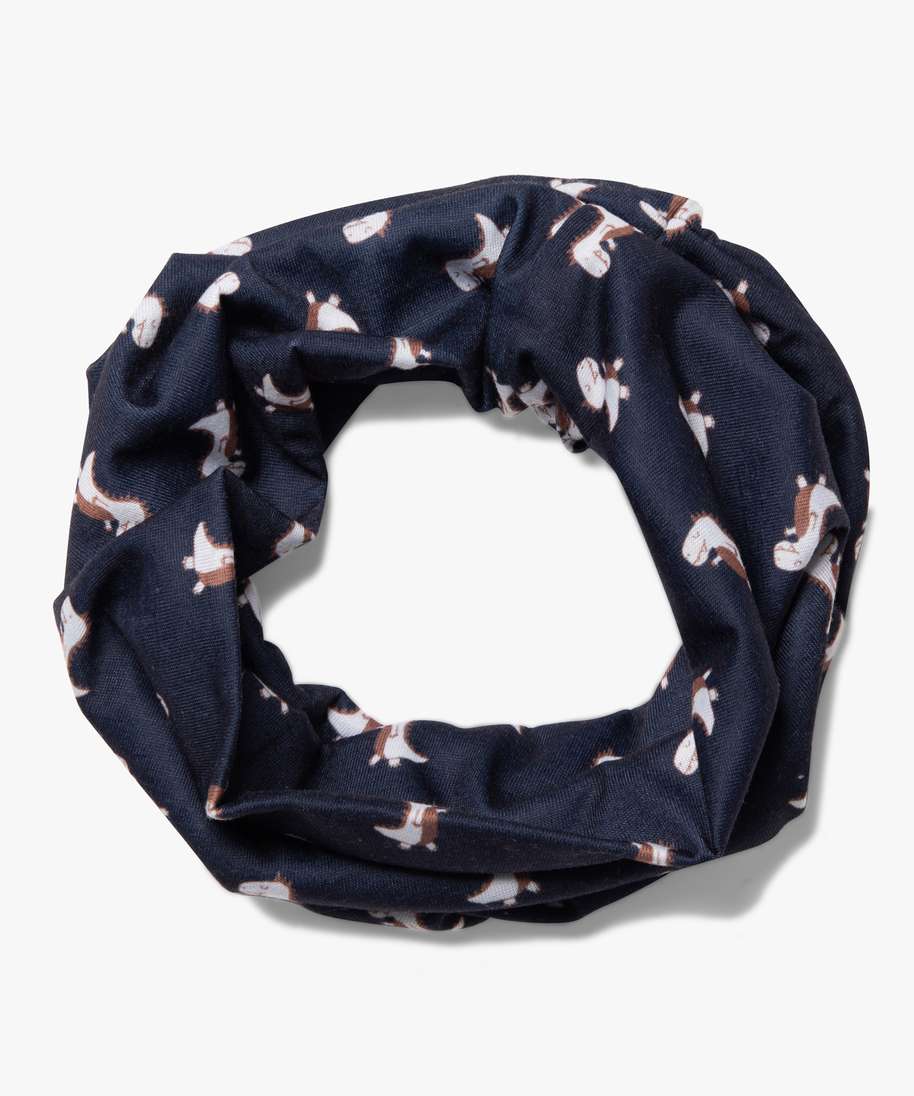 Gemo Accessoires Garcon Snood Bebe Garcon En Jersey Imprime Dinosaure Bleu Bebe Gemo
