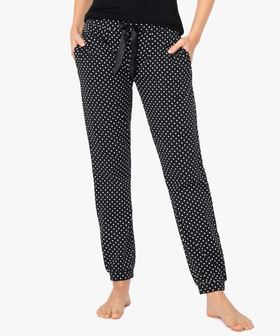 pantalon de pyjama femme avec bas resserres imprime bas de pyjama