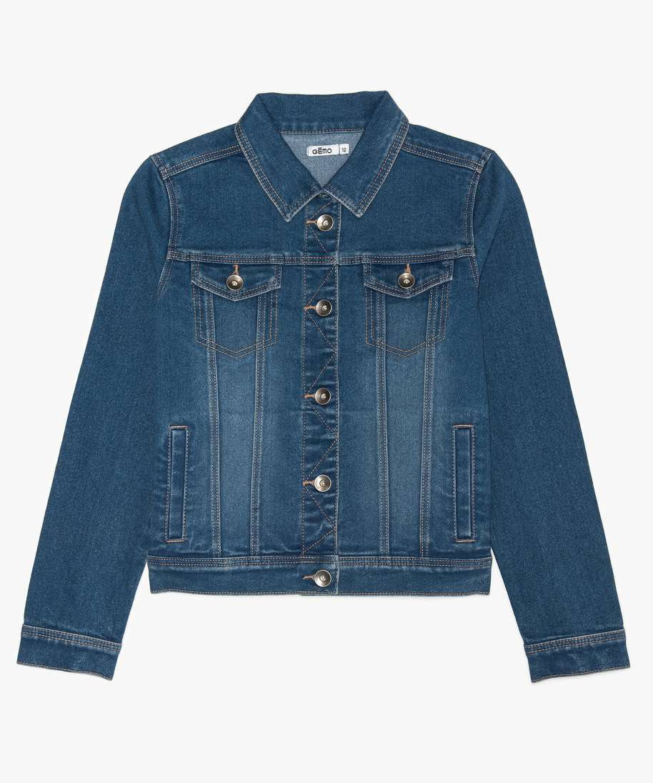 veste en jean fille stretch gris blousons et vestes fille GEMO