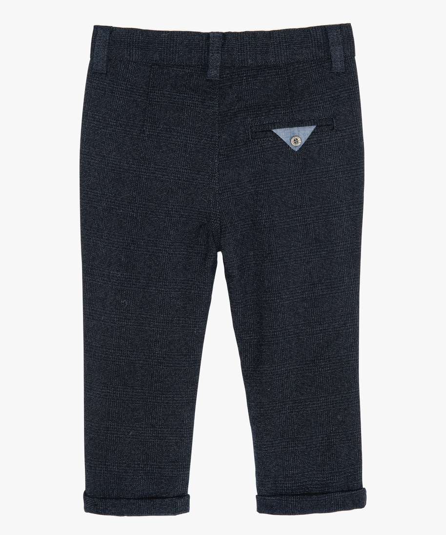pantalon bebe garcon chaud a carreaux bleu bebe GEMO