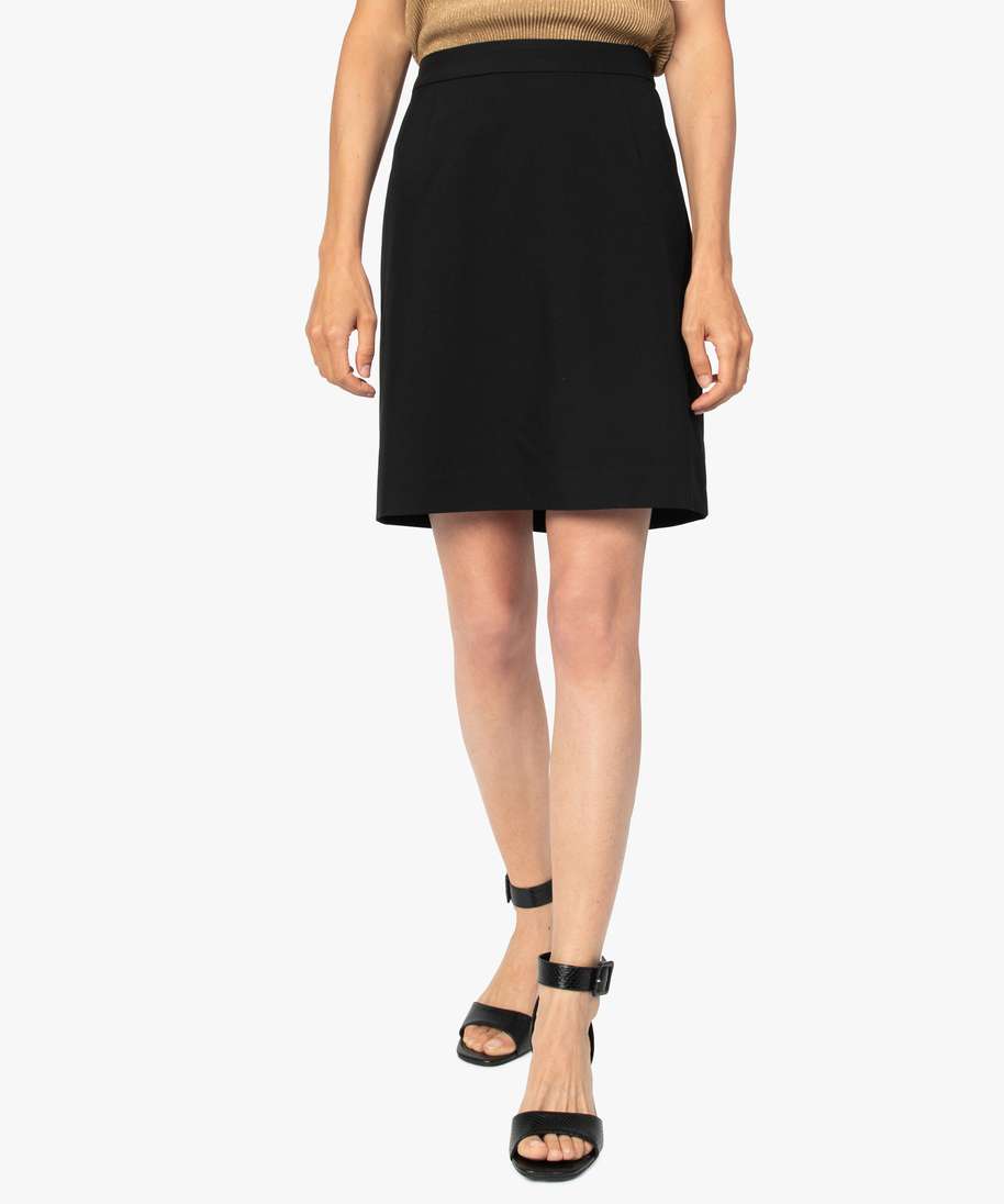jupe femme coupe droite fendue derriere noir jupes femme GEMO