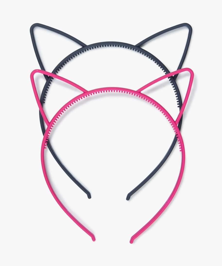 serre-tete fille en plastique a oreilles de chat (lot de 2) rose autres accessoires  fille promos
