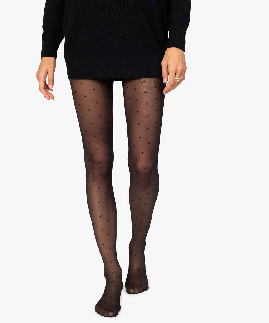 collants de grossesse a motifs plumetis noir collants