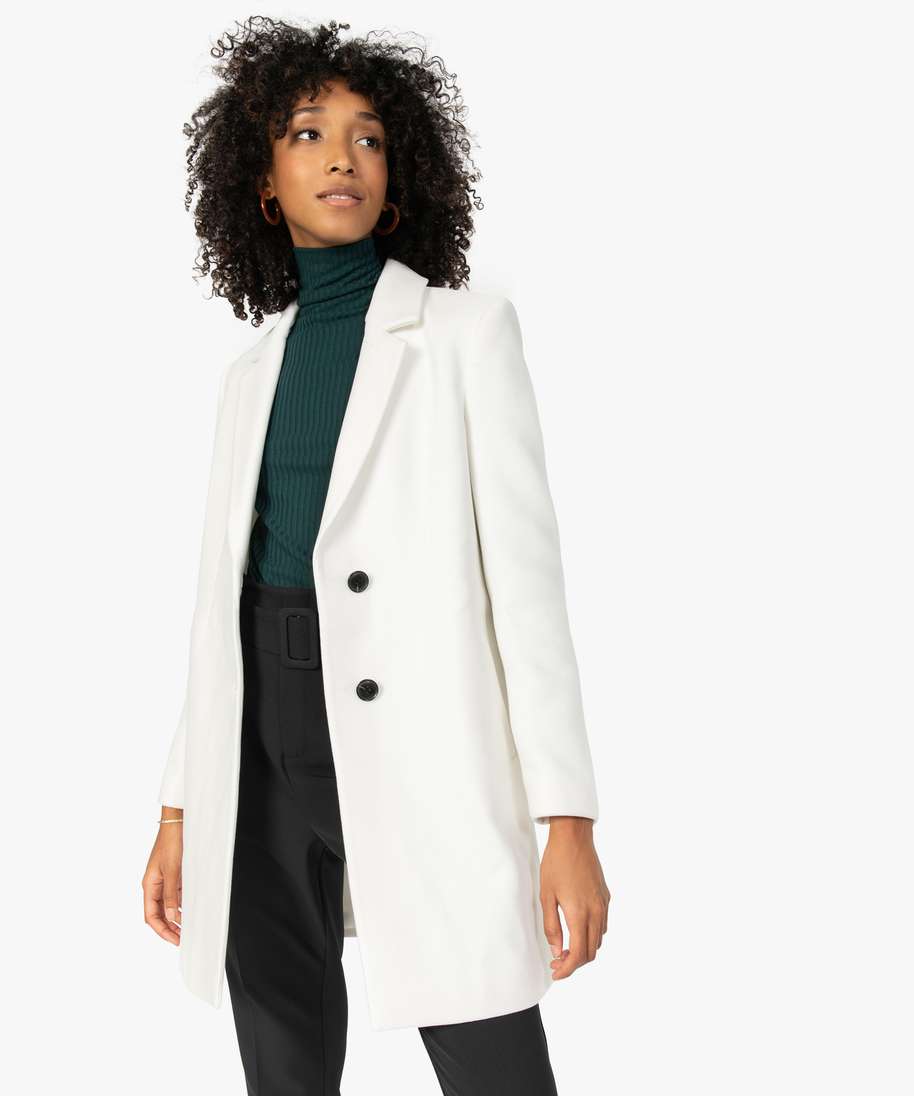 manteau court blanc femme