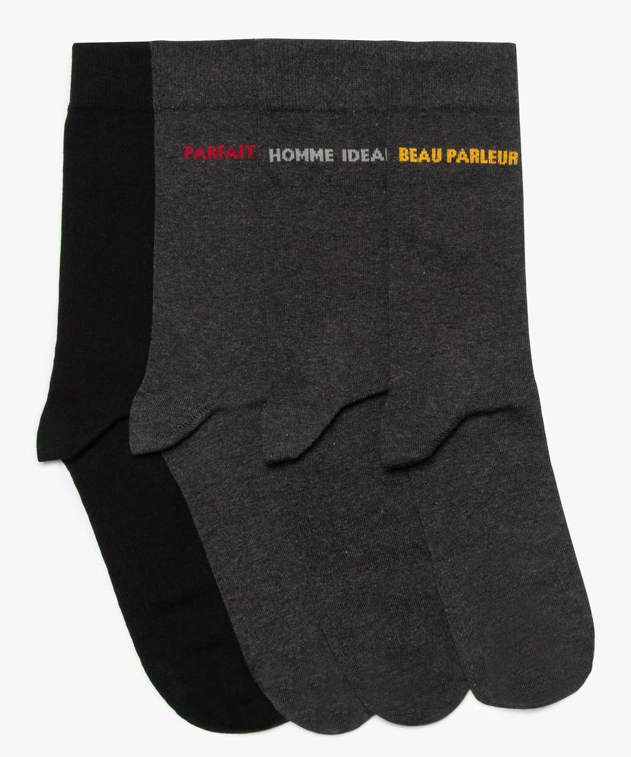 chaussettes homme avec inscription (lot de 5) gris homme