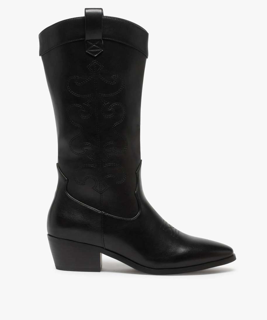 BOTTE SANTIAG NOIR - Bottes Femme