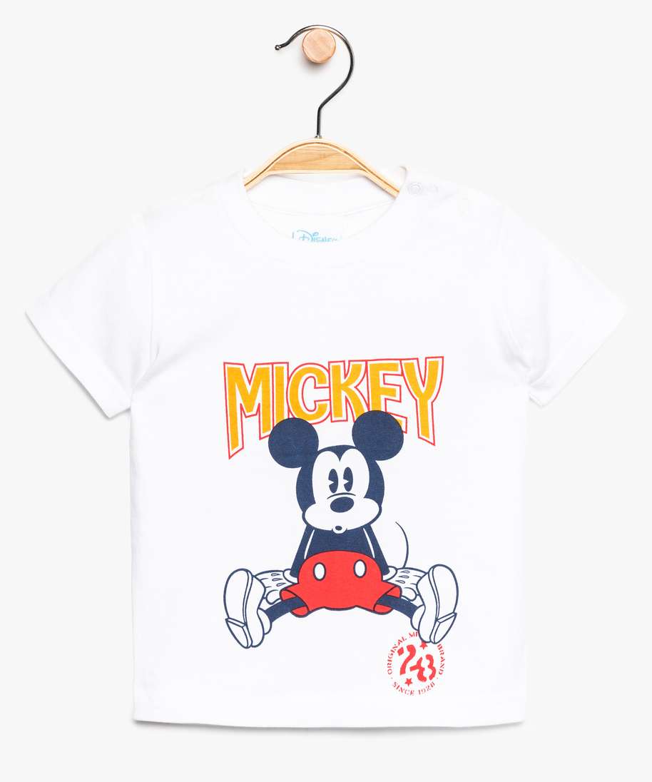 Gemo Vetements Garcon Tee Shirt Bebe Garcon Impirme Mickey Mouse Disney Blanc Bebe Gemo