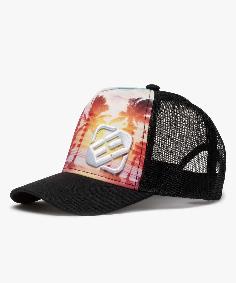 casquette homme en maille filet et motif palmiers - freegun