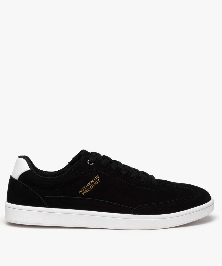 baskets homme suedees a lacets style skateshoes noir
