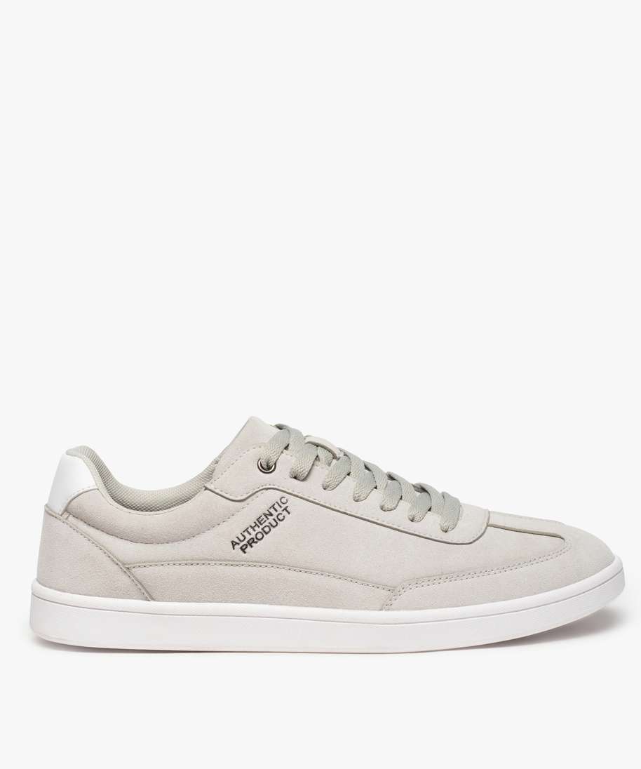 tennis homme suedees a lacets style skateshoes gris
