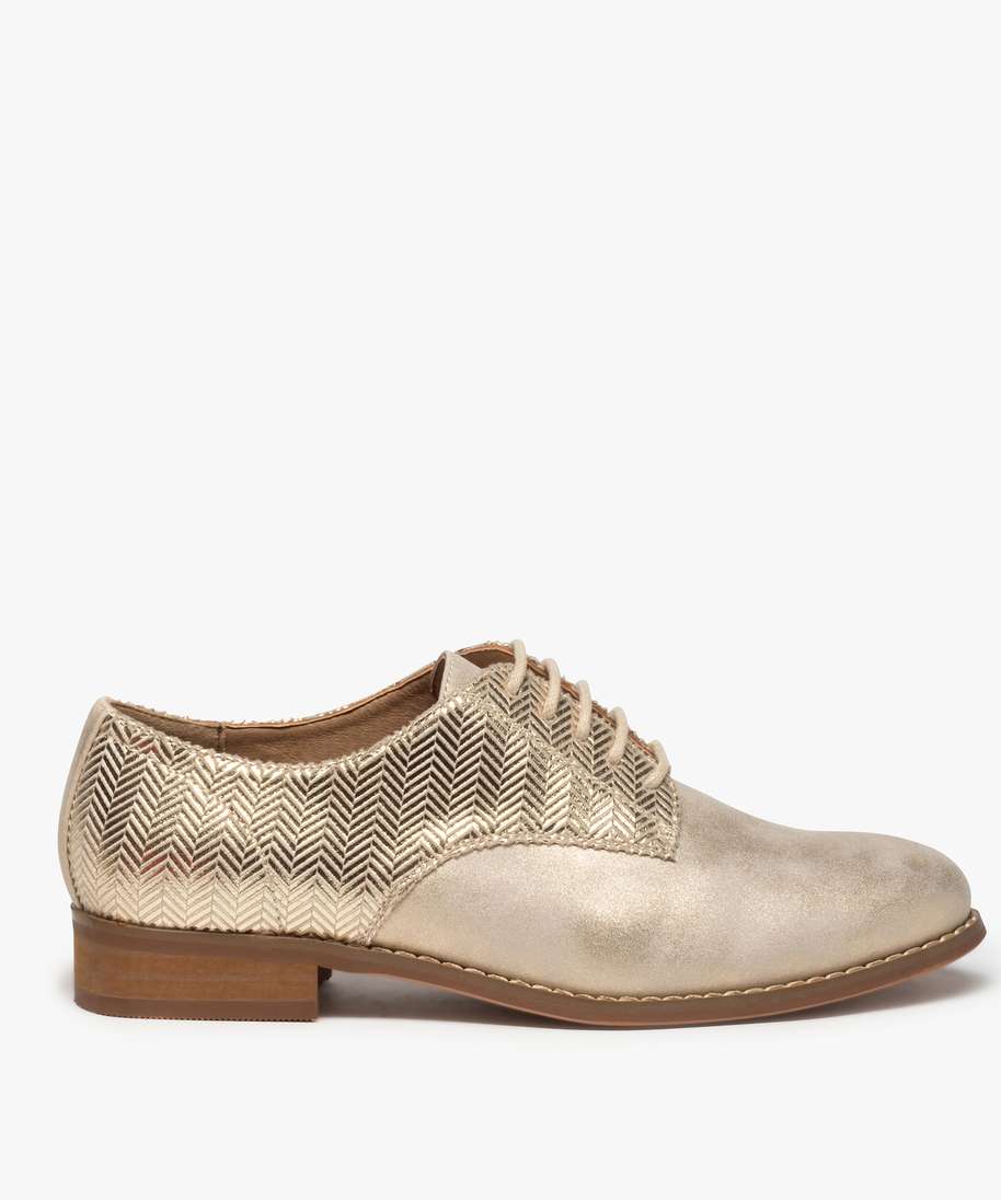 derbies femme a empiecements varies dessus mat et quartiers a