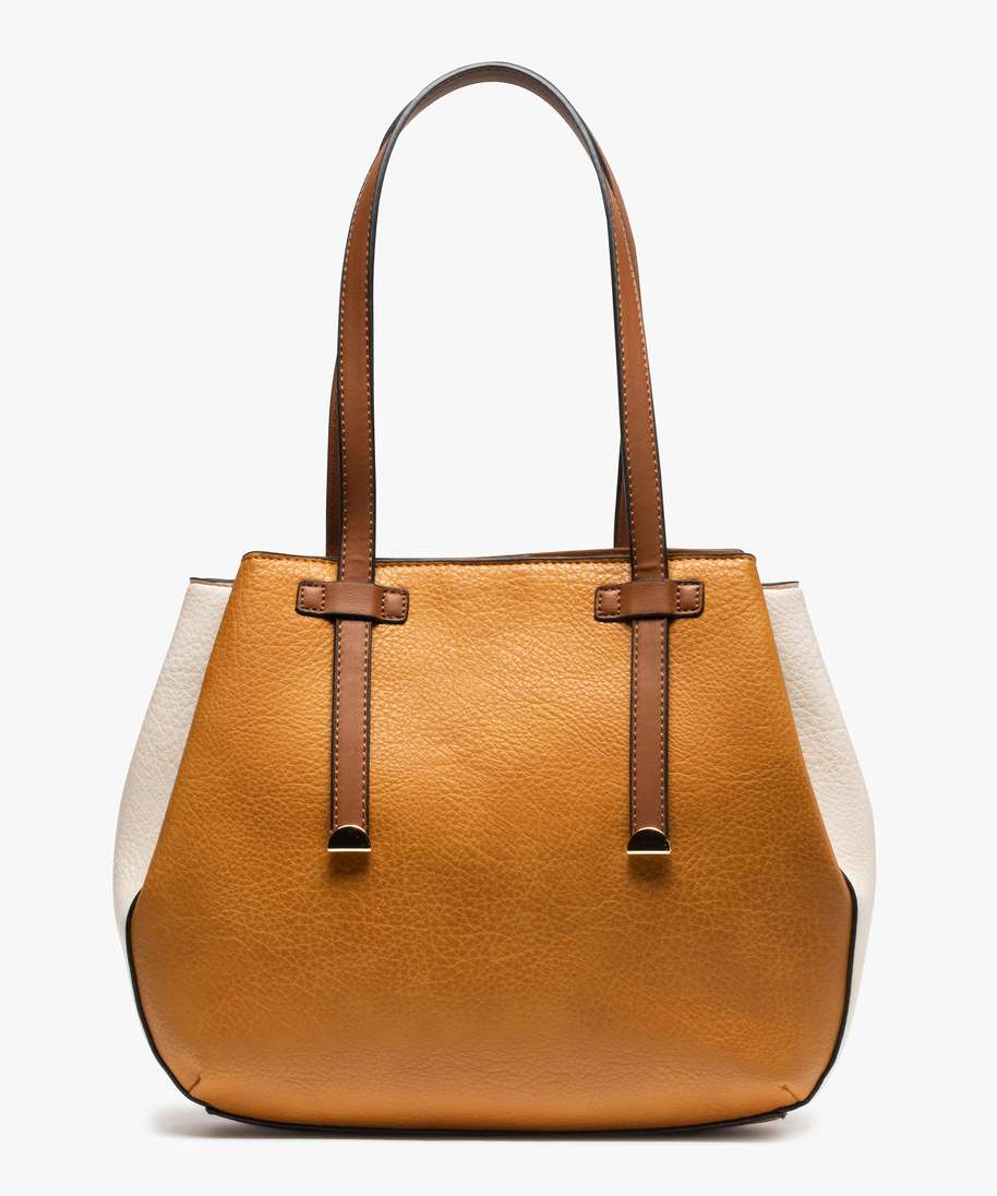 sac femme forme cabas souple multirangement jaune sacs a main