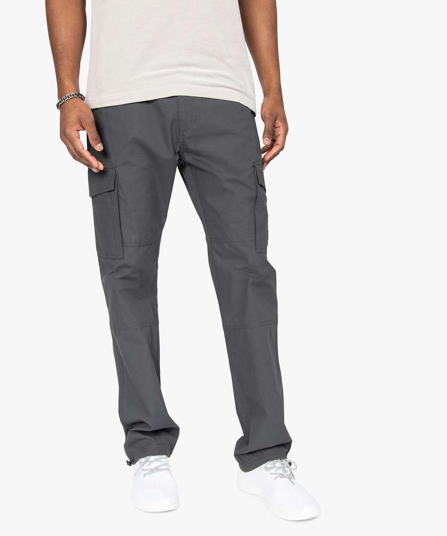 Pantalon toile gris best sale