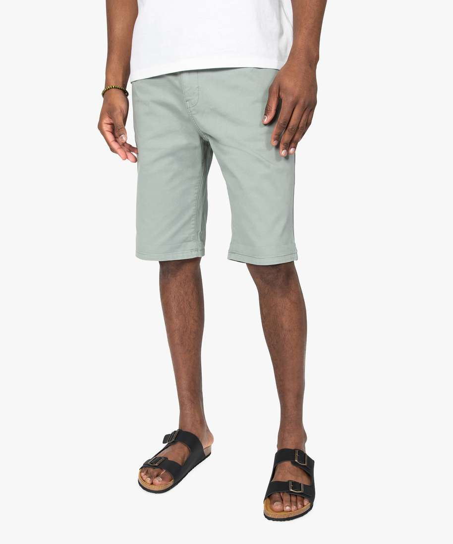 bermuda homme en coton stretch vert shorts et bermudas homme