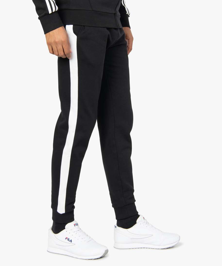 pantalon de jogging homme avec bandes sur les cotes noir pantalons homme