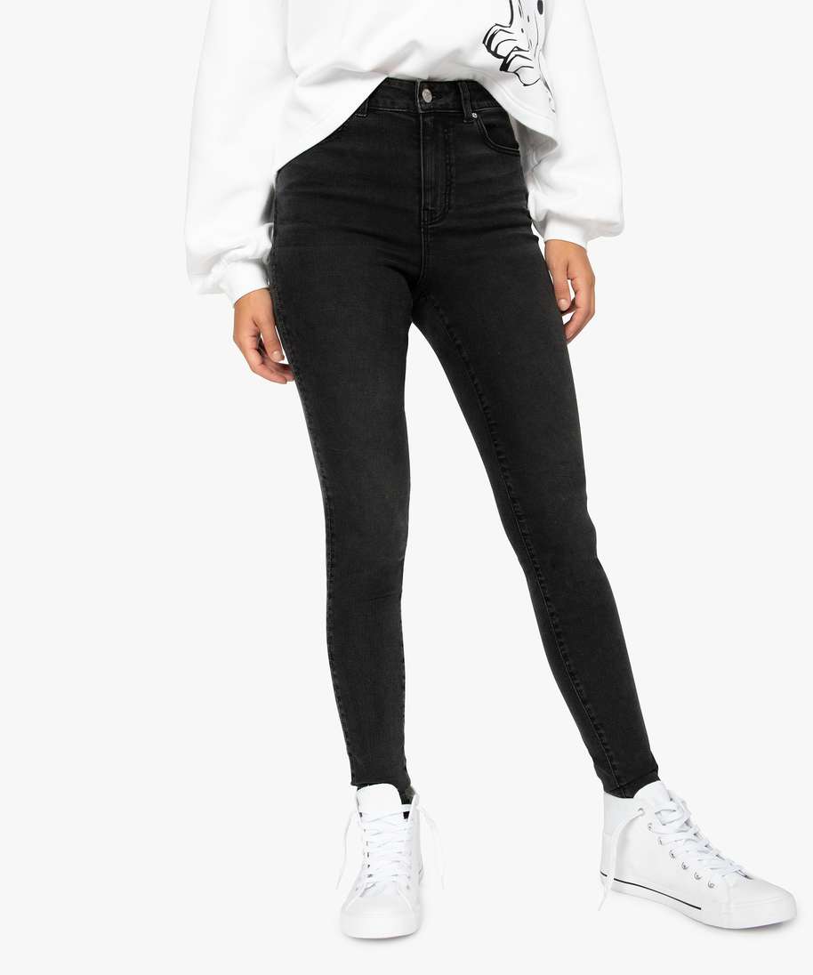 jean femme coupe skinny taille haute gris pantalons jeans et leggings