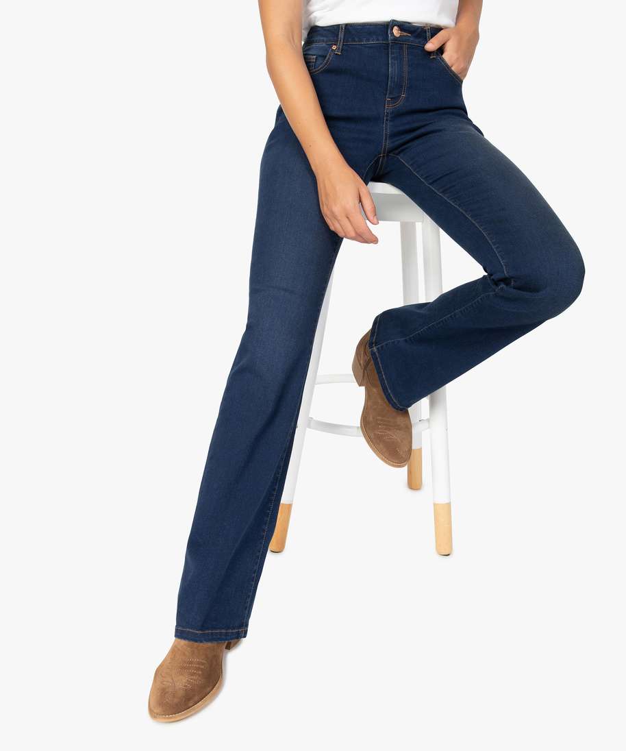 jean femme coupe bootcut taille normale bleu