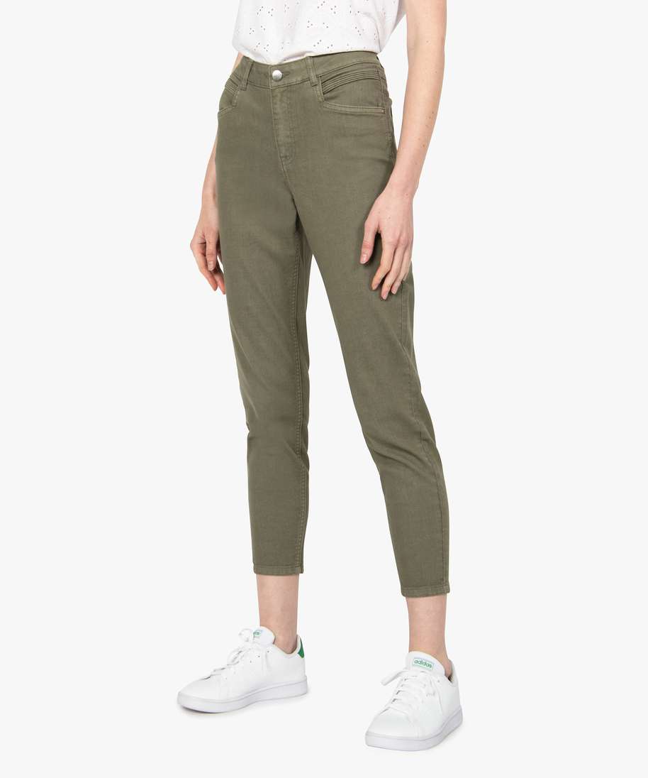 pantalon femme coupe slim longueur 78eme vert pantalons femme G MO