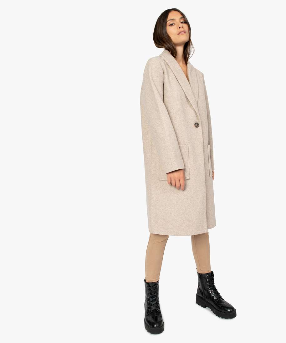 manteau beige femme court