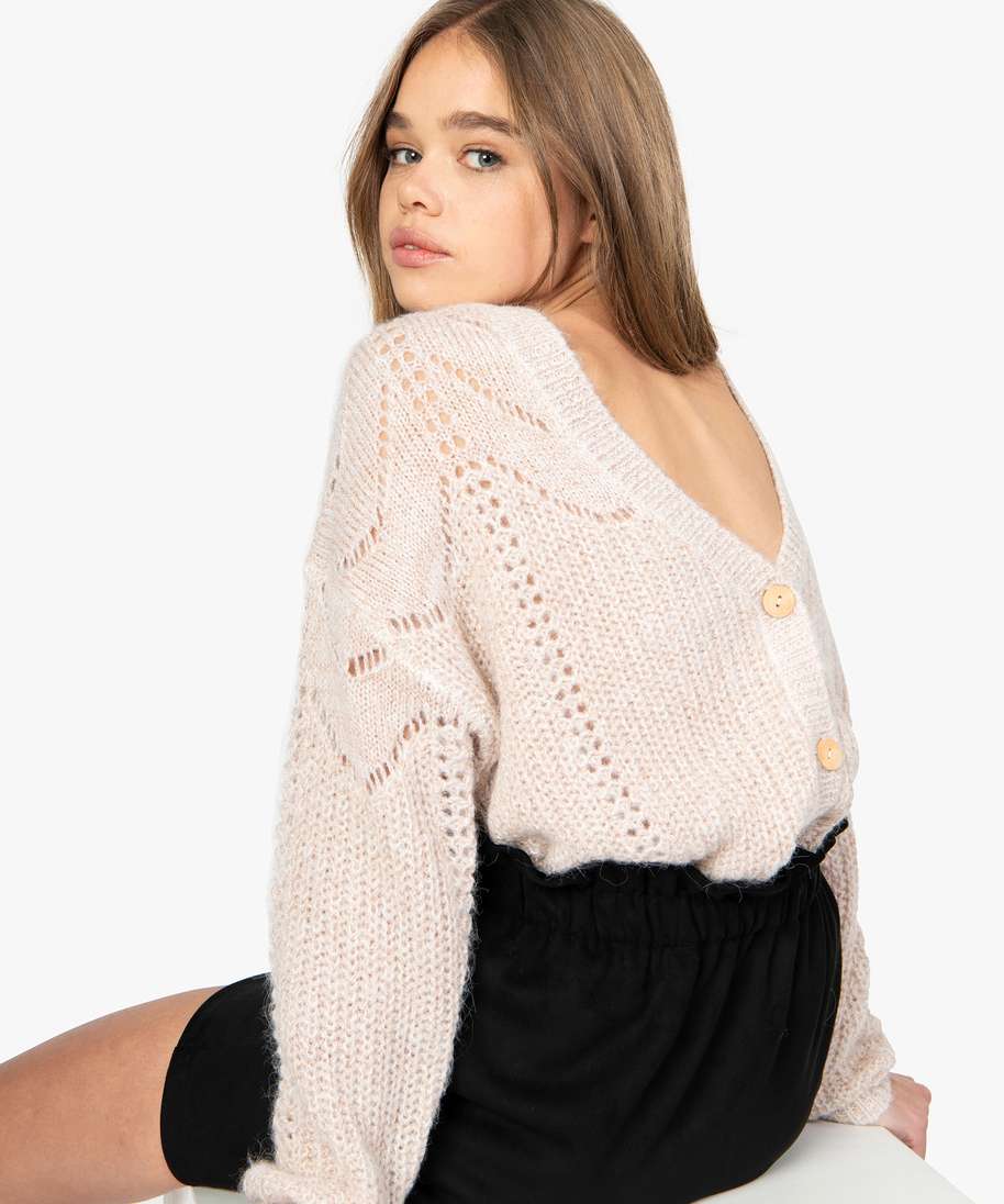 Gilet cheap maille ajourée