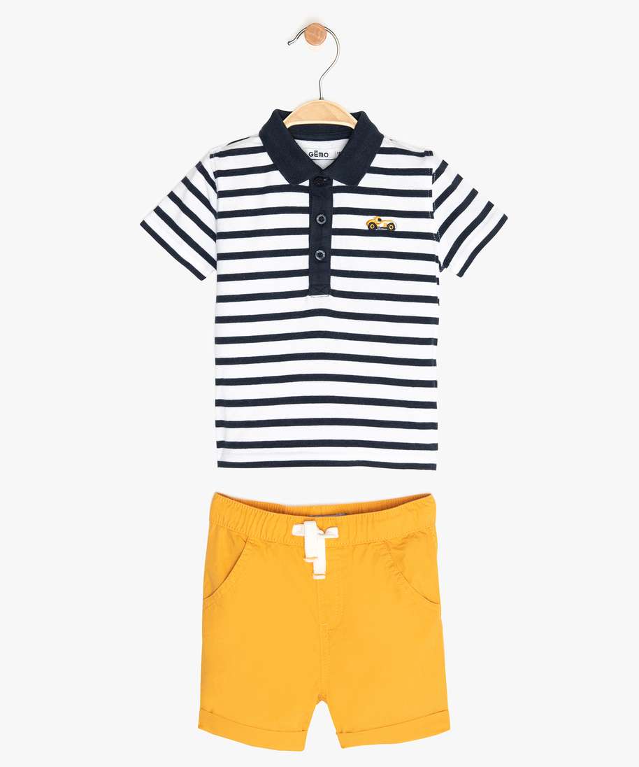 ensemble bebe garcon 2 pieces (polo et short) imprime shorts