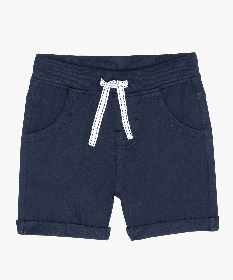 short bebe garcon confortable en jersey a taille elastiquee bleu shorts et bermudas