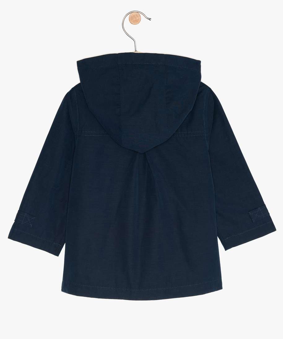 Manteau à Capuche Fille En Drap De Laine - Doublure Sherpa - Marine/vert/beige - Taille 2 à 14 Ans - Chaleur 2 Flocons
