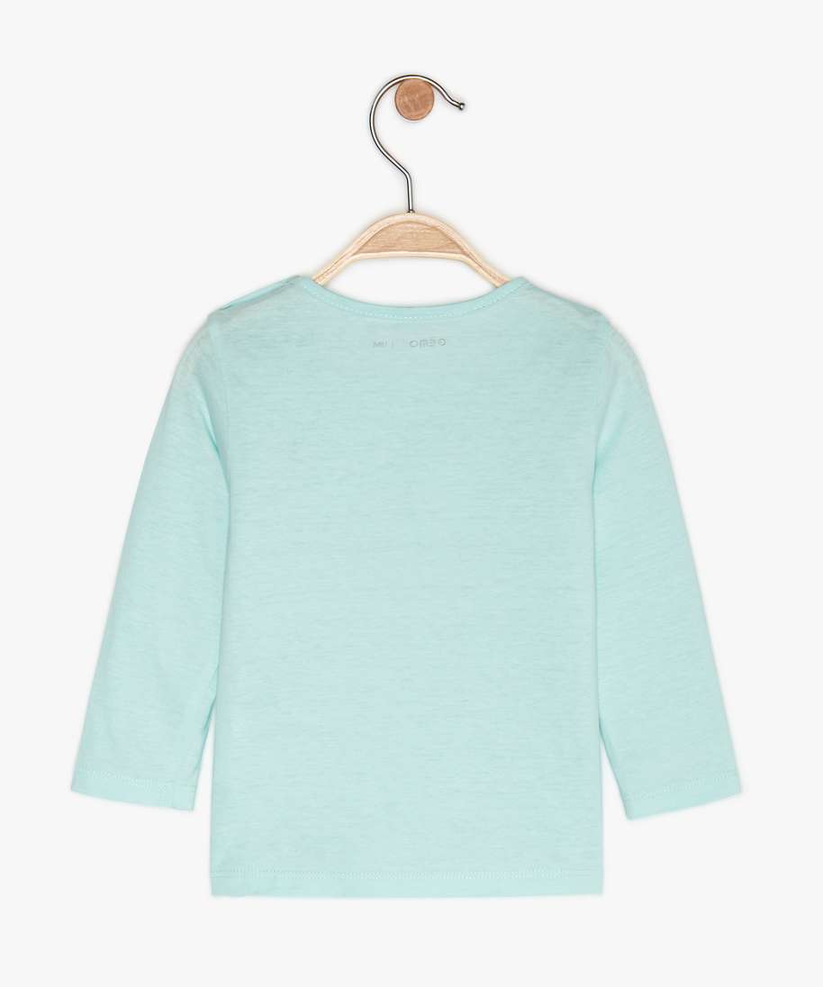 T-shirt Bébé Fille Manches Longues Tchibo - Taille 18-24 Mois - Couleur Blanc Et Rose à Pois - Occasion Très Bon état