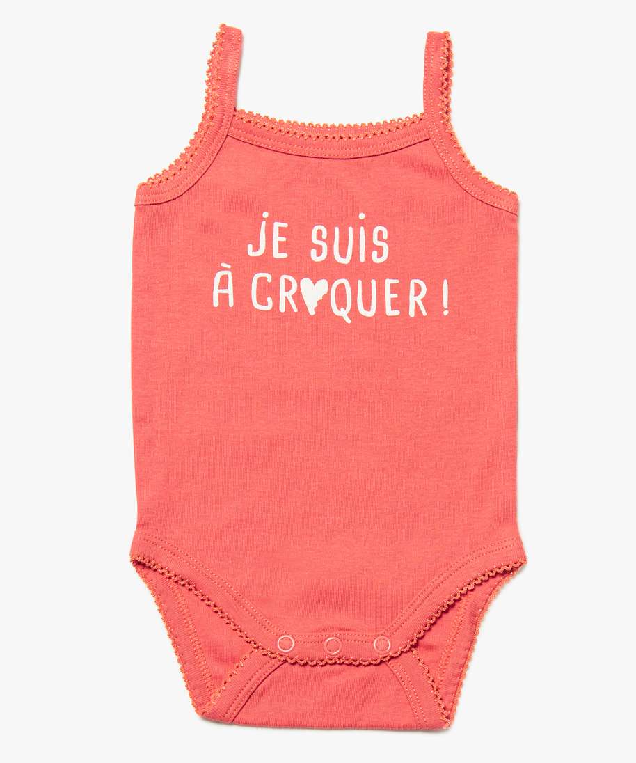 body bebe fille a bretelles lot de 5 multicolore body manches courtes bebe GEMO
