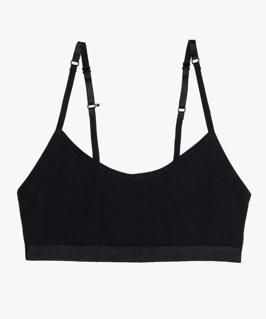 brassiere fille a fines bretelles multipositions noir sous-vetements fille