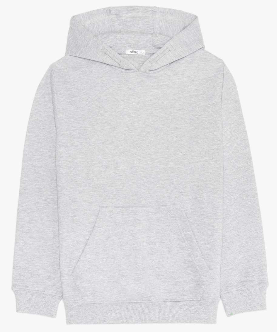 sweat molletonne a capuche garcon gris sweats