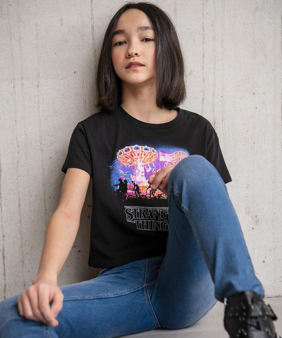 Gemo Vetements Tee Shirt Oversize Femme ImprimÃ© Crop Top Gemo