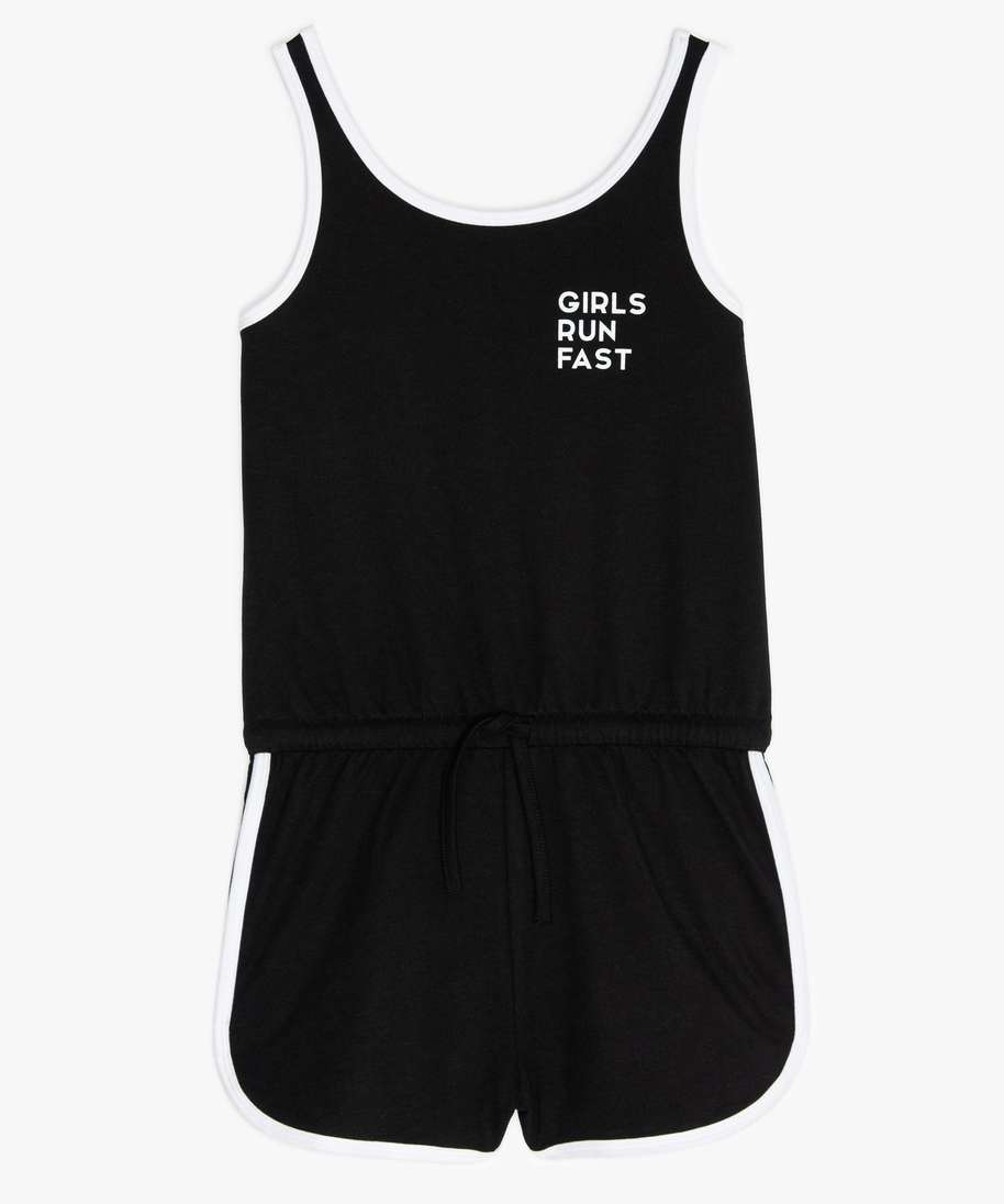 combishort fille sportswear en jersey noir combishorts