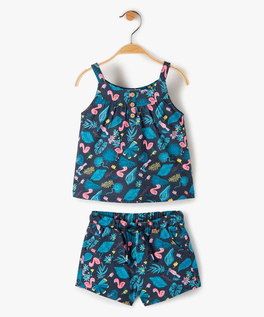 ensemble bebe fille debardeur short imprimes (2 pieces