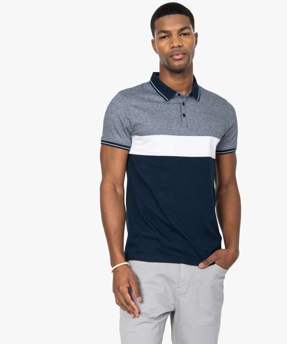 polo homme multicolore a col original bleu polos homme