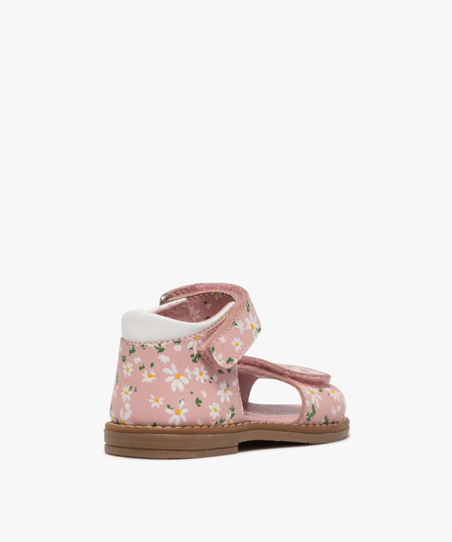 Sandale Bébé Fille Stride Rite - Pointure US 3 (Toddler) - Couleur Blanche Avec Fleurs/papillons - Occasion Très Bon état