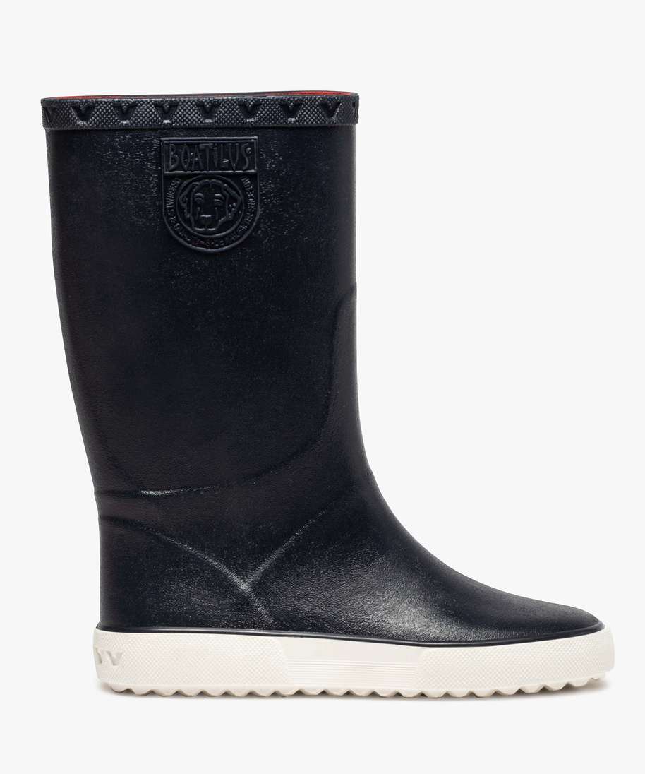 bottes de pluie garcon unies semelle contrastee boatilus bleu