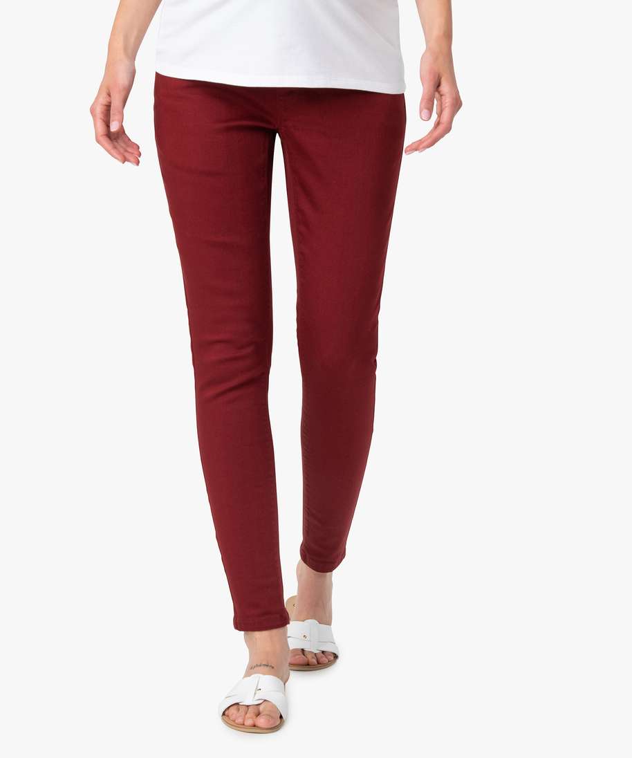pantalon de grossesse coupe slim avec bandeau rouge