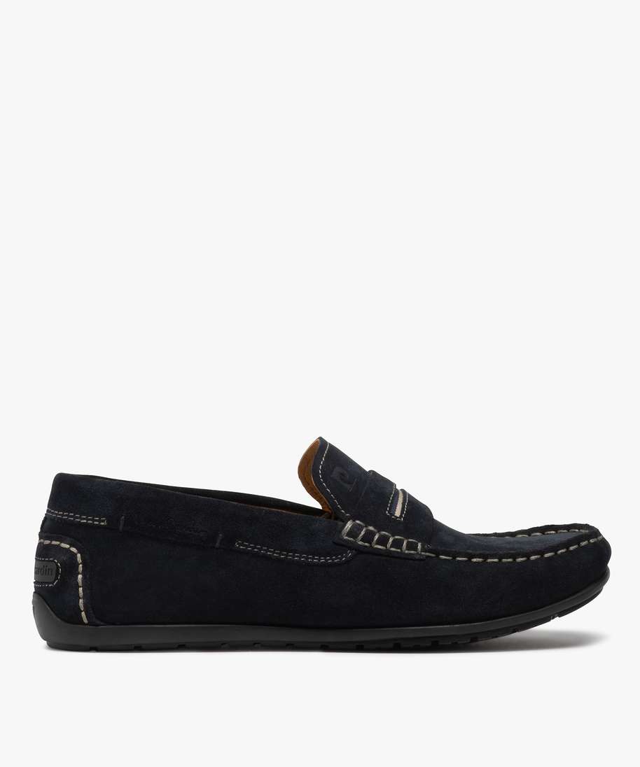 mocassins homme unis en cuir pierre cardin bleu mocassins homme GEMO